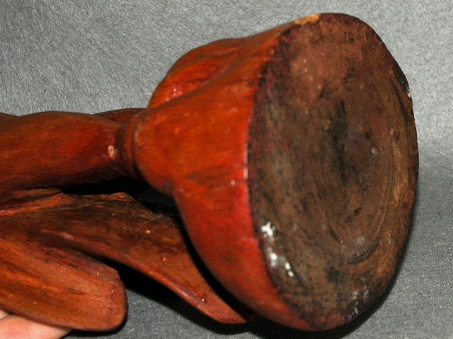 Folk Art Carved Teak Wood Parrot Stylized Anthropomorphic