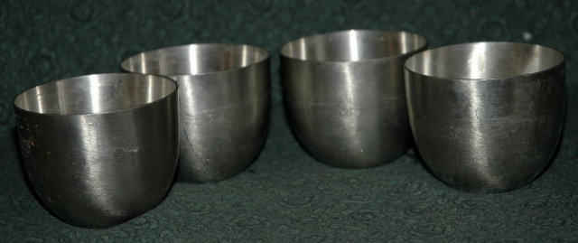 4 Old Stieff Pewter Jefferson Cups 3