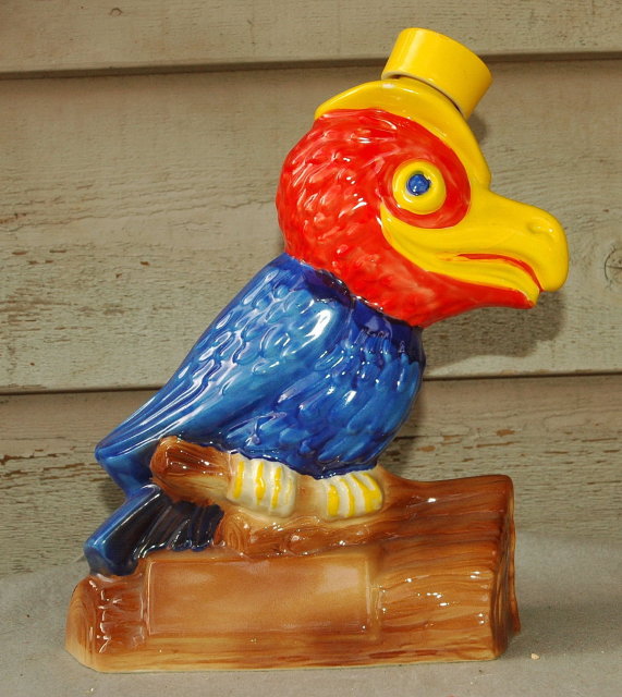 Ezra Brooks Kansas Jayhawk whiskey bottle 1969
