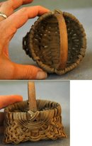Miniature Splint Oak Buttocks Basket Kentucky Folk Art