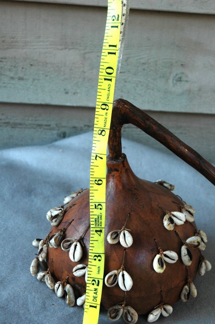Gourd Rattle with Cowrie Shell Dangle-- Primitive **PRICE REDUCTION**!!