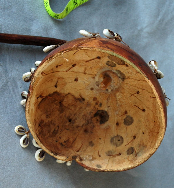 Gourd Rattle with Cowrie Shell Dangle-- Primitive **PRICE REDUCTION**!!