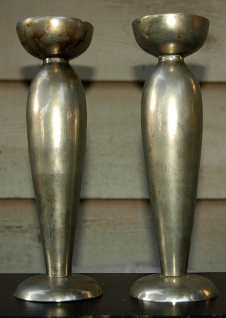 Nickle over Bronze Candle Stick Holders **PRICE REDUCTION**!!