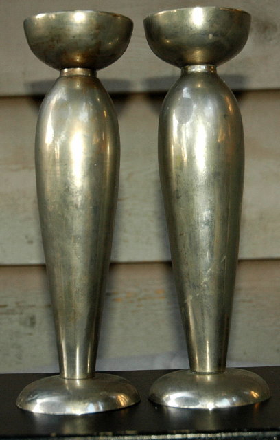 Nickle over Bronze Candle Stick Holders **PRICE REDUCTION**!!