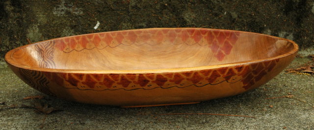 Wooden Dough Bowl Hand Primitive Hand Painted design *PRICE REDUCTION!*