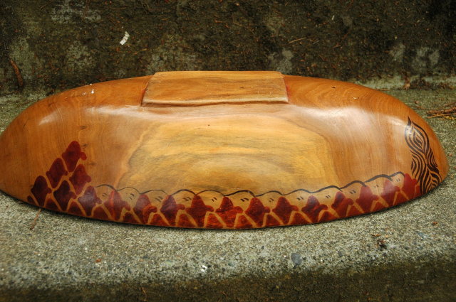 Wooden Dough Bowl Hand Primitive Hand Painted design *PRICE REDUCTION!*