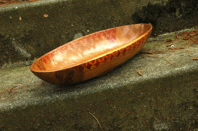 Wooden Dough Bowl Hand Primitive Hand Painted design *PRICE REDUCTION!*