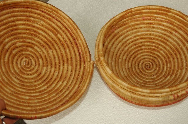 Coiled Native Basket, Large Woven Grass Purse Basket Price Reduction !!