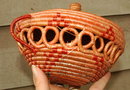 Native Eskimo Coiled Open Work Basket with Lid *PRICE REDUCTION!*
