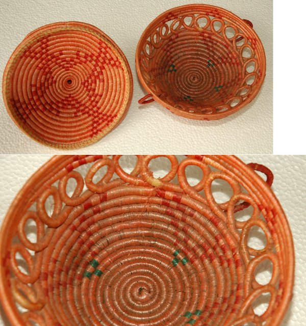 Native Eskimo Coiled Open Work Basket with Lid *PRICE REDUCTION!*
