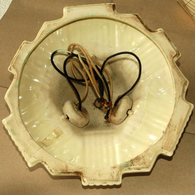 ANTIQUE Light Fixture Porcelain Ceiling 3 -way electric Fixture *PRICE REDUCTION!*