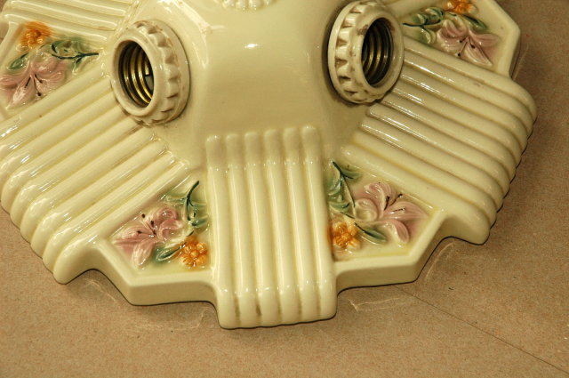 ANTIQUE Light Fixture Porcelain Ceiling 3 -way electric Fixture *PRICE REDUCTION!*