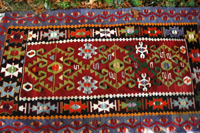 Turkish Tribal Prayer Rug Vintage Hand Knotted Wool 66