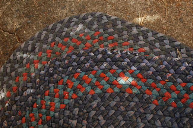 Braided Rag Rug vintage oval 56