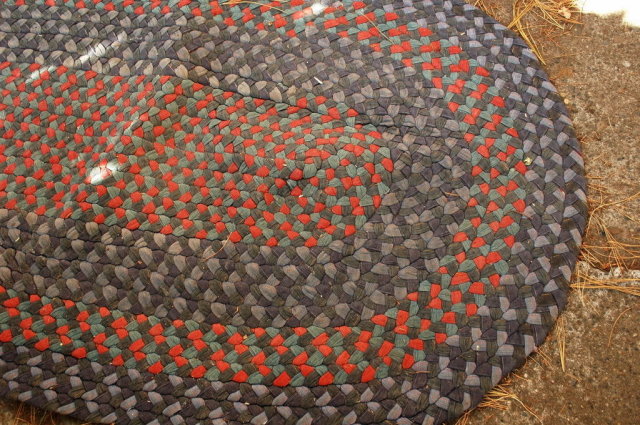 Braided Rag Rug vintage oval 56