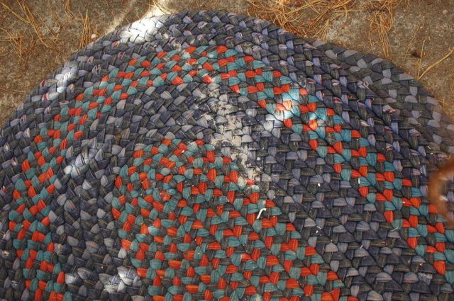 Braided Rag Rug vintage oval 56