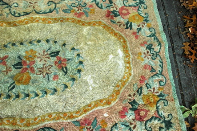 Hooked Wool Rug, vintage 35