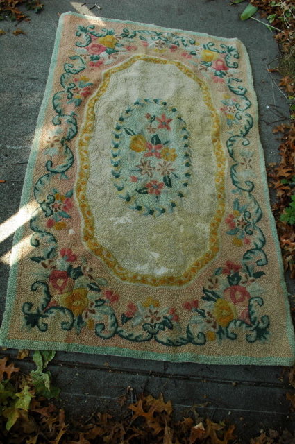 Hooked Wool Rug, vintage 35