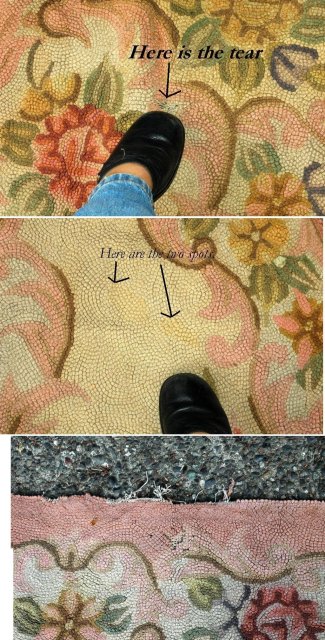 Hooked Wool Rug , antique floral area rug 106