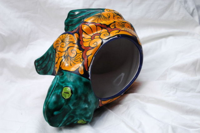 Mexican Talavera Pottery Frog Planter -LARGE