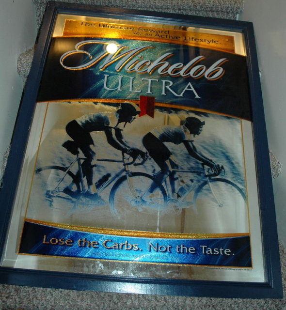 Michalob Ultra Light Beer Bar Mirror Cycle Racing **PRICE REDUCED**!!