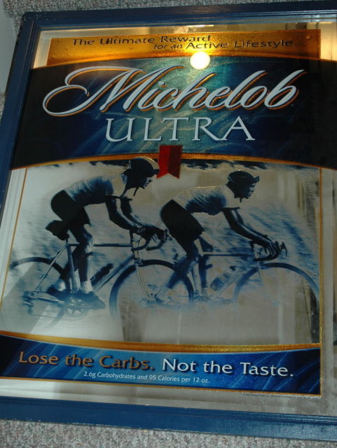 Michalob Ultra Light Beer Bar Mirror Cycle Racing **PRICE REDUCED**!!