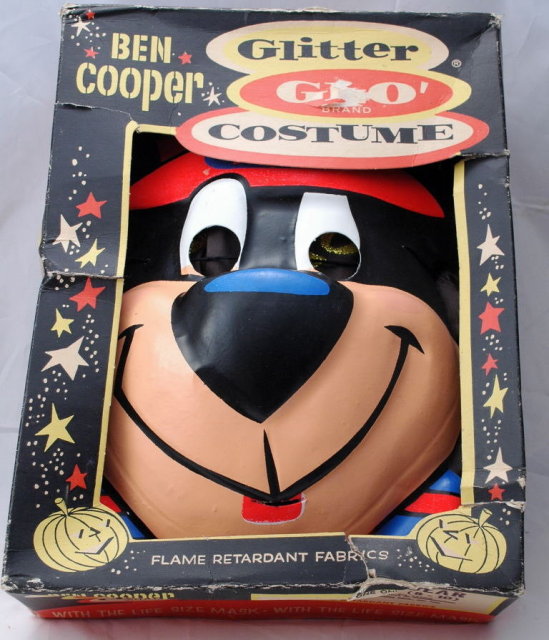 Vintage Halloween Yogi Bear Costume, Ben Cooper Gltter Glo Brand