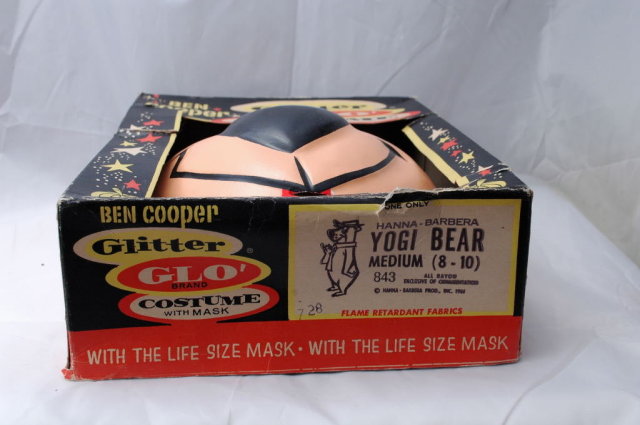 Vintage Halloween Yogi Bear Costume, Ben Cooper Gltter Glo Brand