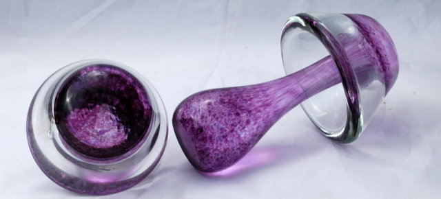 2 Purple Glass Mushrooms **PRICE REDUCTION**!!