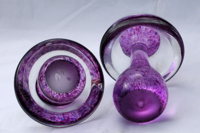 2 Purple Glass Mushrooms **PRICE REDUCTION**!!