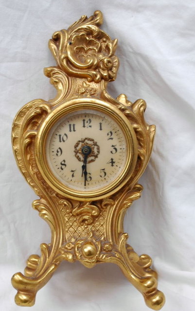 Art Nouveau Metal Boudoir Clock 1914
