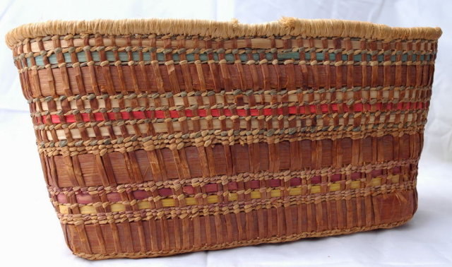 Makah Woven Cedar Basket Early 1900's Northwest Native American Tribe