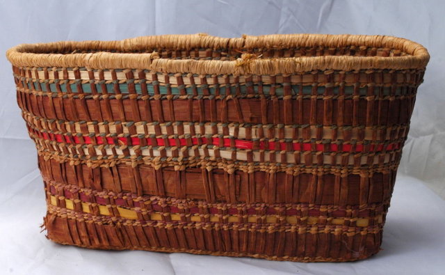 Makah Woven Cedar Basket Early 1900's Northwest Native American Tribe