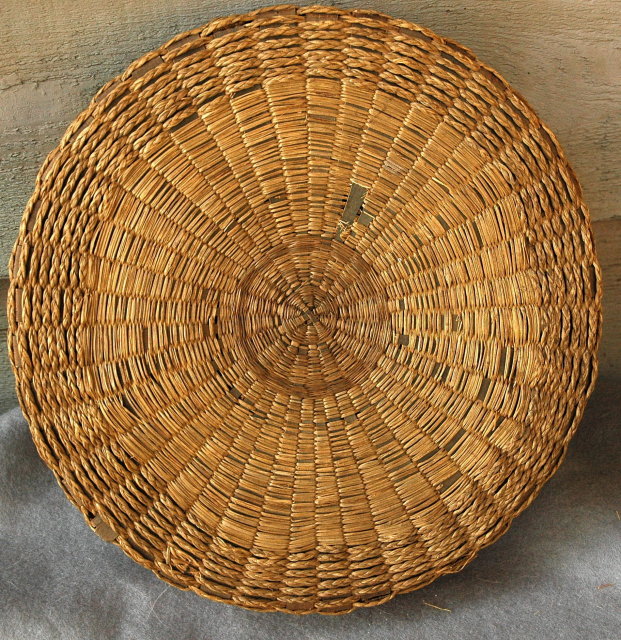 Native American Sewing Basket Splint Ash & Sweet Grass Northeastern tribe