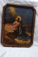 Antique Print CHRIST IN THE GETHSEMANE by Hoffman in old Pie Crust Frame *PRICED REDUCED!*