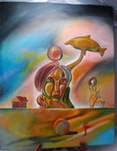 Surrealist Painting, Levi Parsley Oil on Canvas 2006 **PRICE REDUCED!**