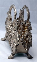 Old Godinger Silver Plated Grape Design Napkin Holder