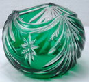 Cut to Clear Green Crystal Glass Vase
