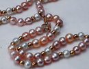 14K Gold Beads & Baroque Pearl Demi Parure Braclet & Necklace