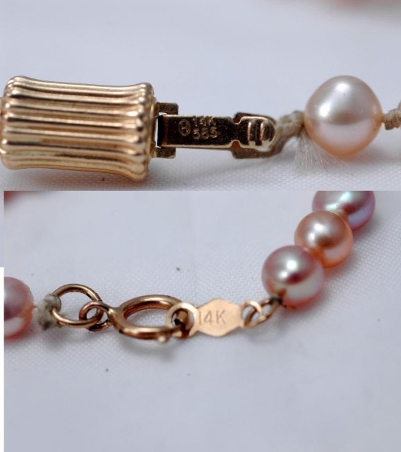 14K Gold Beads & Baroque Pearl Demi Parure Braclet & Necklace