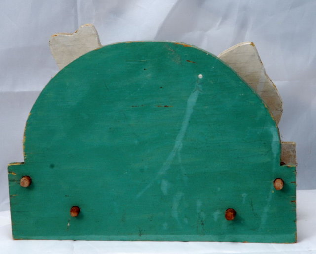 Old Mexican Folk Art Painted Wood Napkin Holder