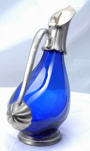 Cobalt Blue Glass Duck Wine Decanter