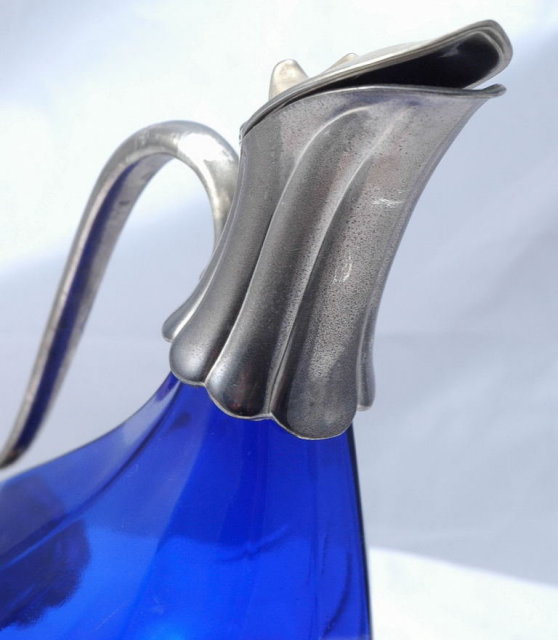 Cobalt Blue Glass Duck Wine Decanter