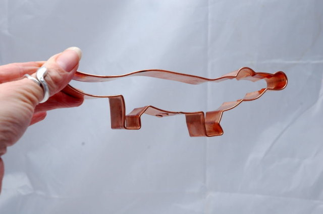 Large ALarge Allegator Copper Cookie Cutter