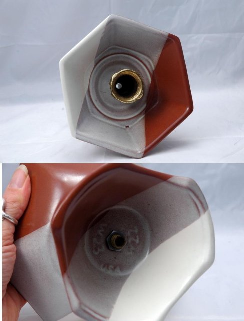 Mid Century Sequoia Ware Pottery Candle Holder, signed & numbered