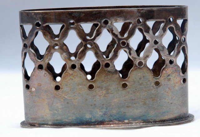 Denmark Silver Plate Holder Marked & Numbered C Jensens Sølvvarefabrik