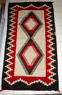 Antique Ganado Navajo Rug Diamonds, Red and Brown **PRICE REDUCTION!**