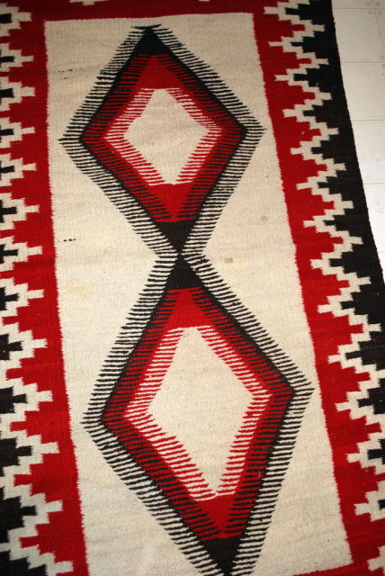 Antique Ganado Navajo Rug Diamonds, Red and Brown **PRICE REDUCTION!**