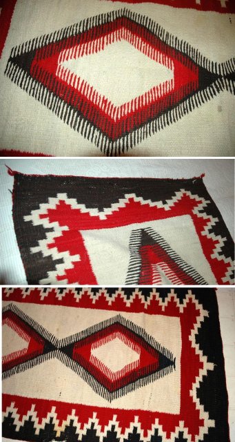 Antique Ganado Navajo Rug Diamonds, Red and Brown **PRICE REDUCTION!**