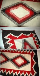 Antique Ganado Navajo Rug Diamonds, Red and Brown **PRICE REDUCTION!**